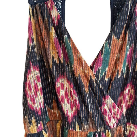 Free People All Wrapped Up Faux Wrap in Ikat Print Sleeveless Maxi Dress NWT - Picture 8 of 13